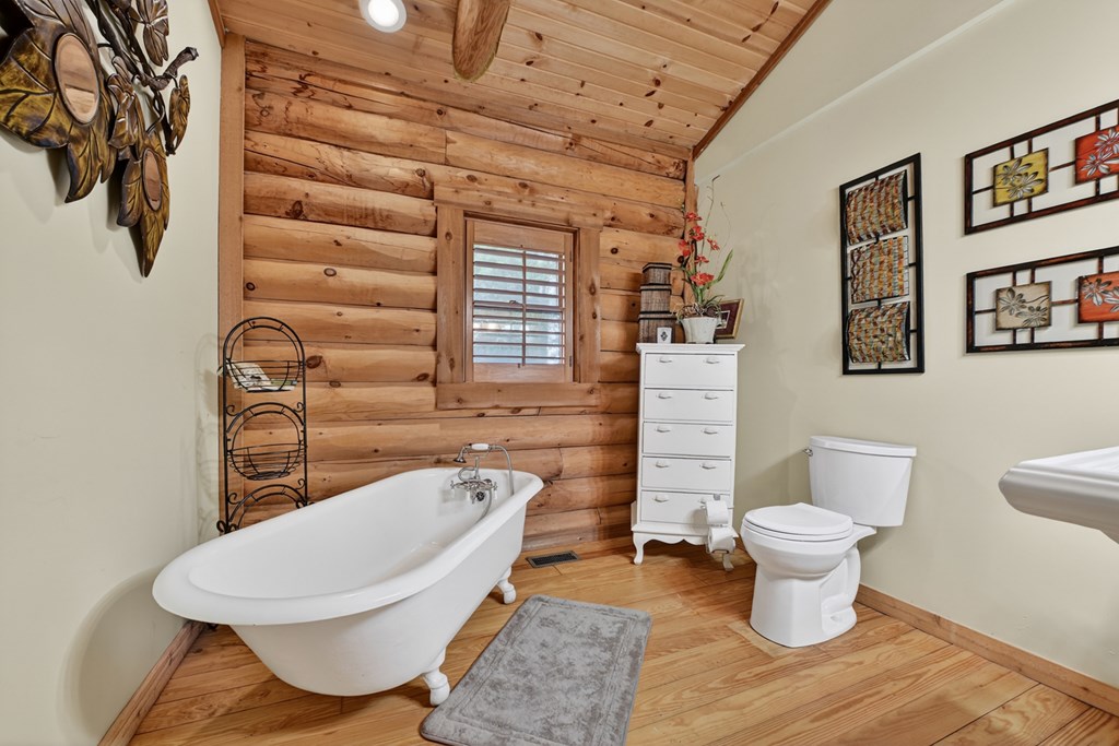 260 Observation Lane Blue Ridge, GA 30513 - Photo 40 of 100 a bathroom with a toilet and a shower