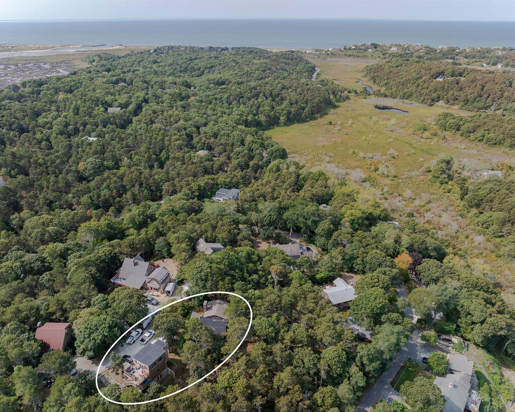9 Kinnikinnick Road Truro, MA 02666 - Photo 9 of 38 AERIAL VIEW OF PROPERTY VIS-A-VIS BAY (5