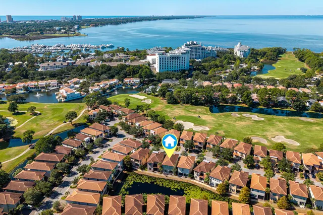 a view of a lake with a big yard
