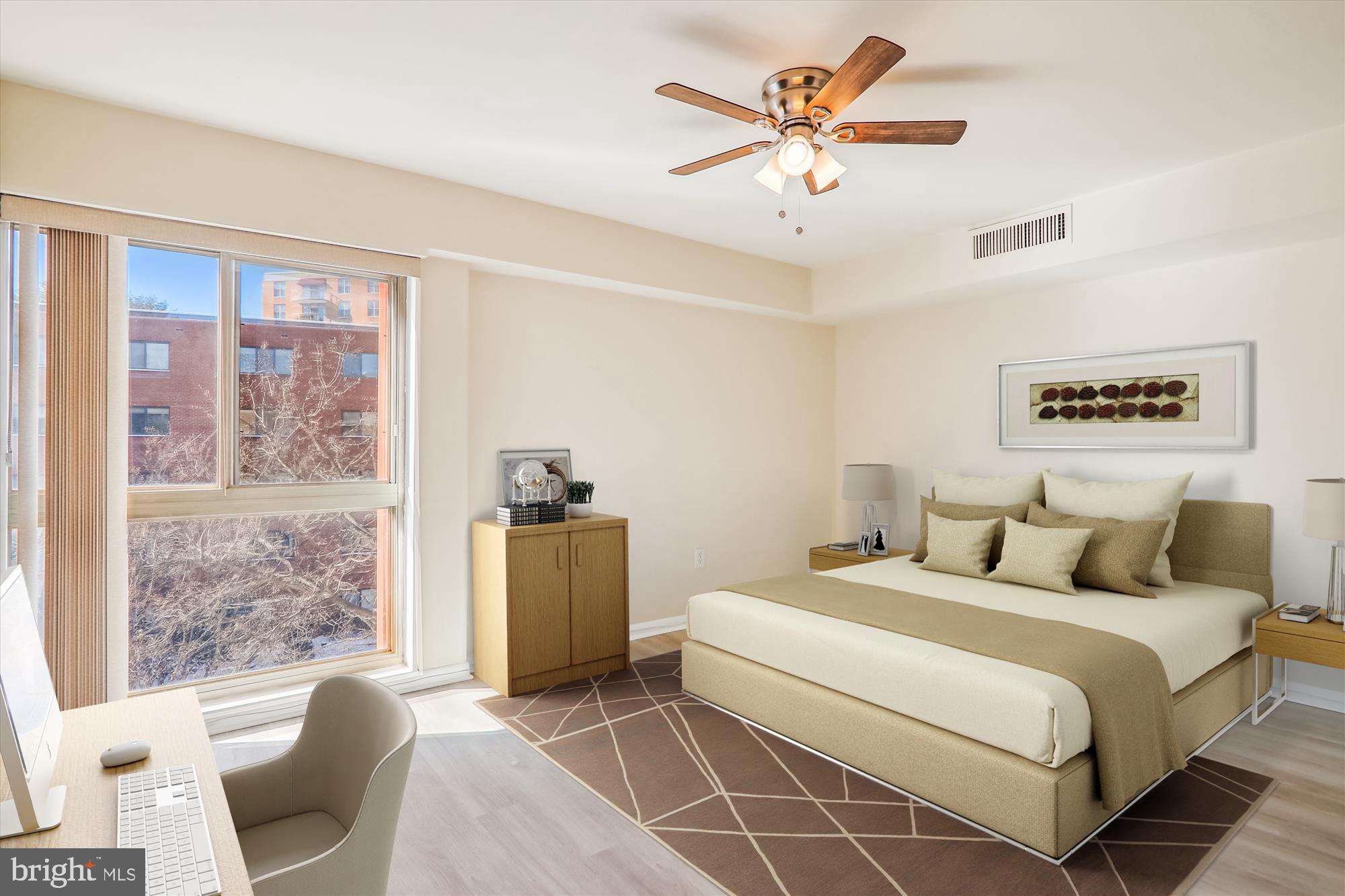 4970 Battery Lane, Unit 408 Bethesda, MD 20814 - Photo 16 of 40 a bedroom with a bed and a couch