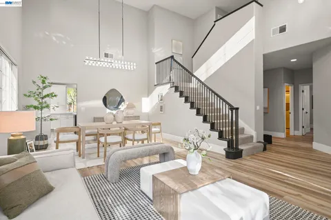 a living room with furniture