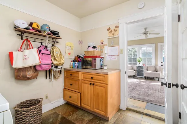 a view of gym equipment and children play room