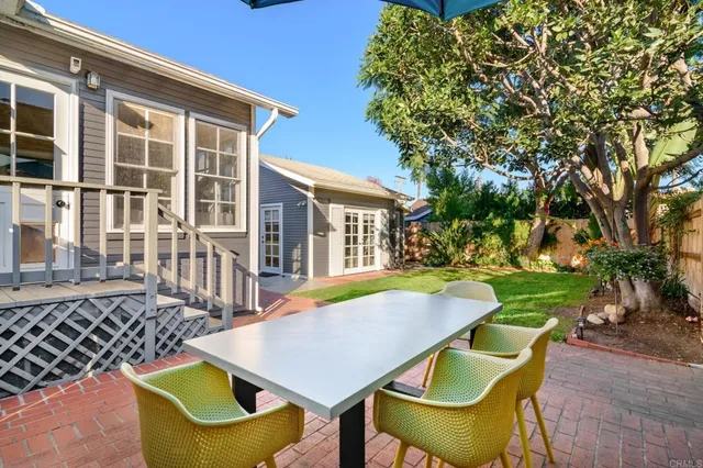 a view of backyard of a house