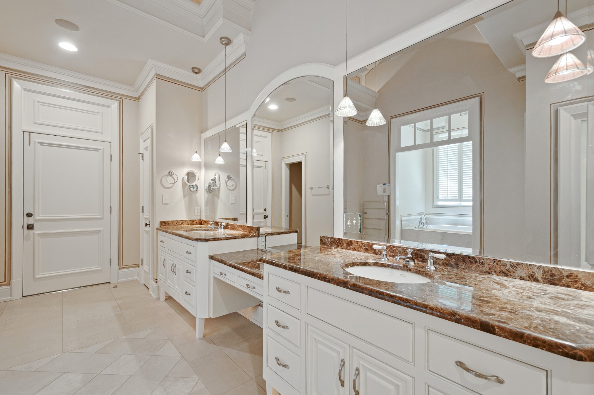 4816 Post Road Nashville, TN 37205 - Photo 17 of 54 a bathroom with a granite countertop sink mirror and a