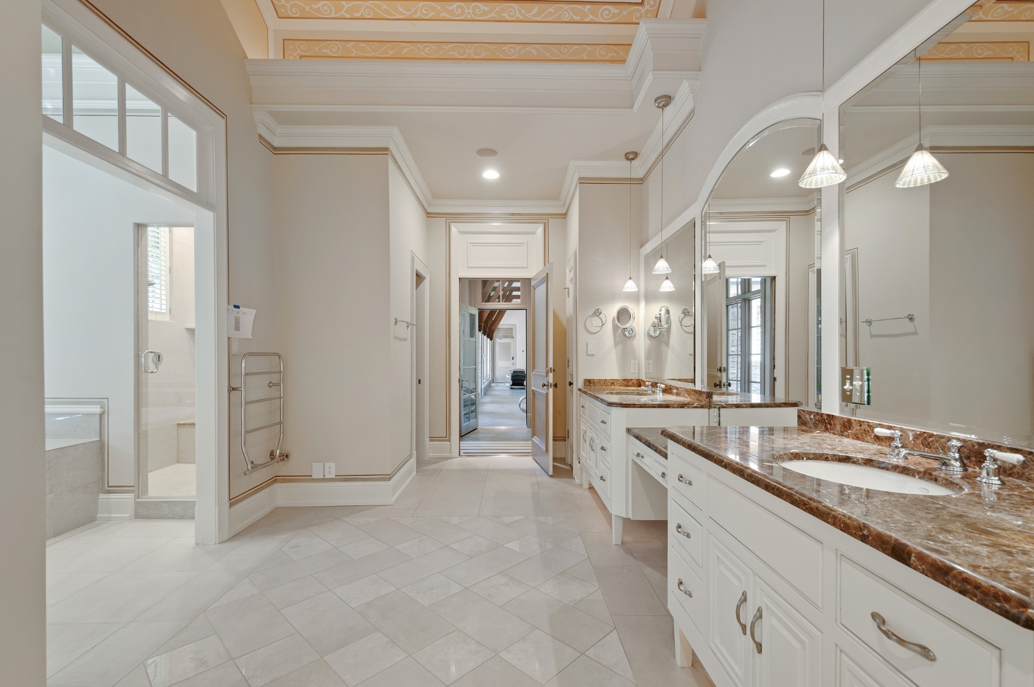 4816 Post Road Nashville, TN 37205 - Photo 18 of 54 a large spacious bathroom with a granite countertop sink mirror and shower