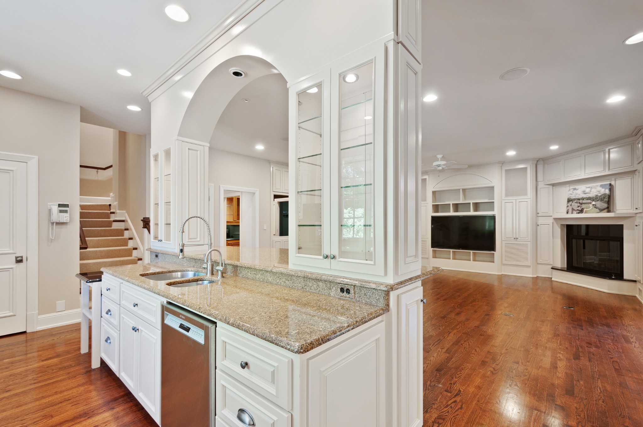 4816 Post Road Nashville, TN 37205 - Photo 25 of 54 a kitchen with stainless steel appliances granite countertop a sink and a refrigerator