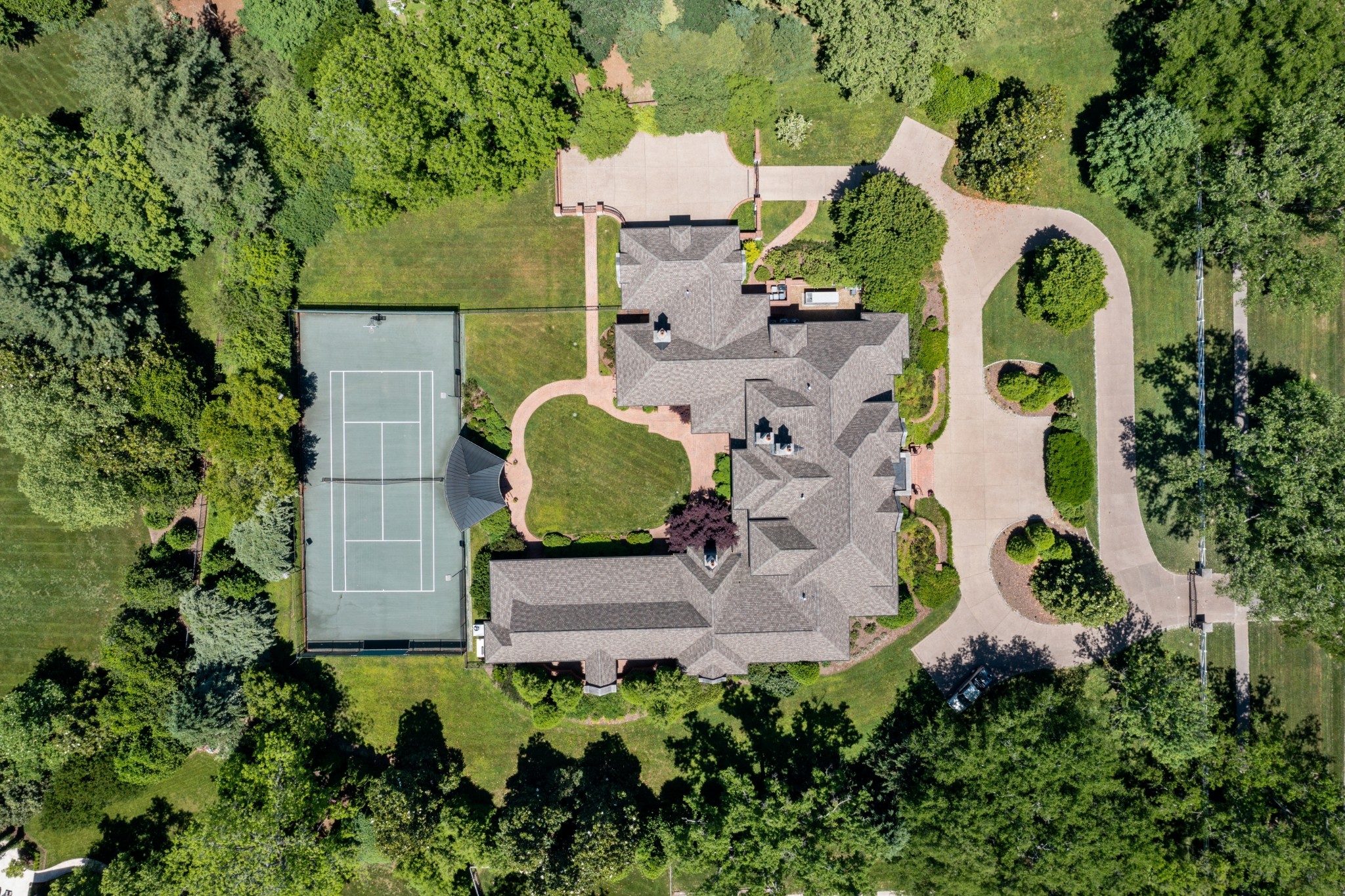 4816 Post Road Nashville, TN 37205 - Photo 52 of 54 an aerial view of a house with outdoor space and a lake view