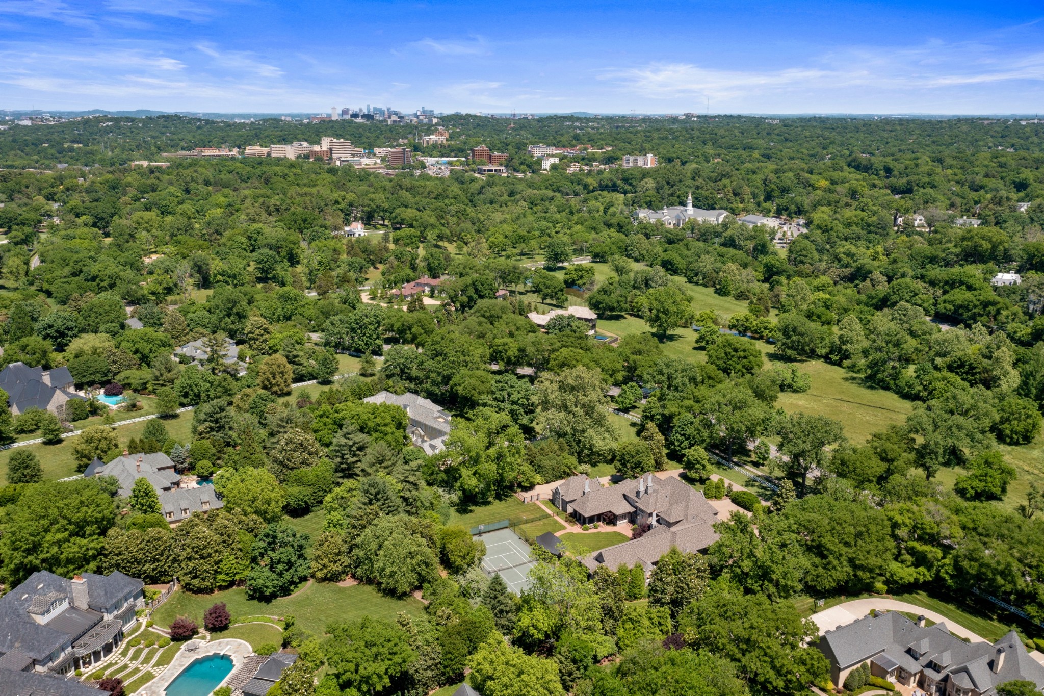 4816 Post Road Nashville, TN 37205 - Photo 54 of 54 an aerial view of a houses with a yard