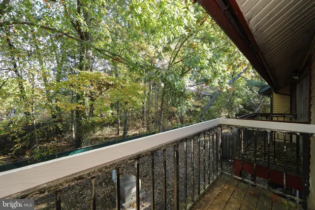 a view of a porch with a tree