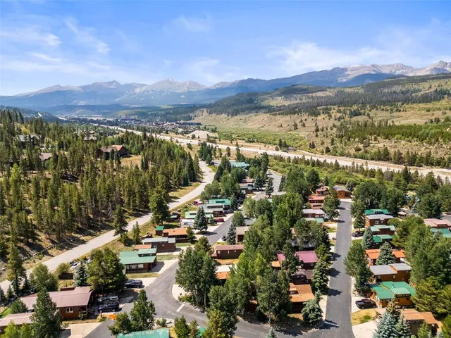 a view of a city with mountain