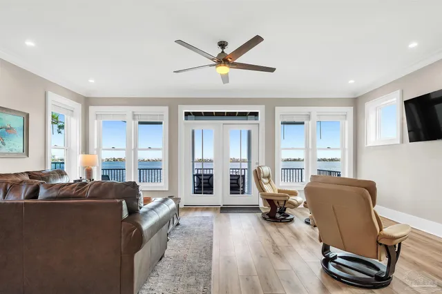 a living room with furniture and a couch