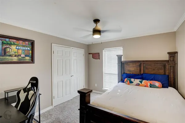 a bed room with furniture and a window