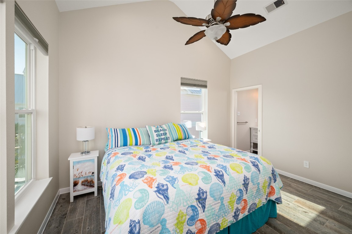 242 Isles End Road Tiki Island, TX 77554 - Photo 33 of 50 Secondary bedroom in the guest house, perfect for guests and family members! The guest house adds privacy with easy access to the main house and the outdoor oasis!