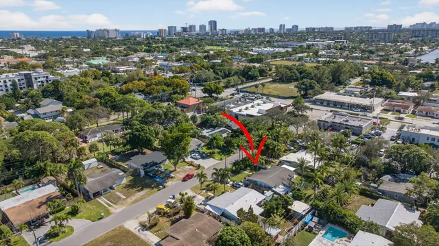 an aerial view of multiple house
