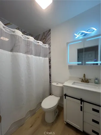 a bathroom with a toilet a sink and mirror