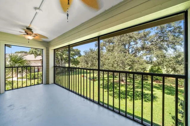 a view of porch with a floor to ceiling window
