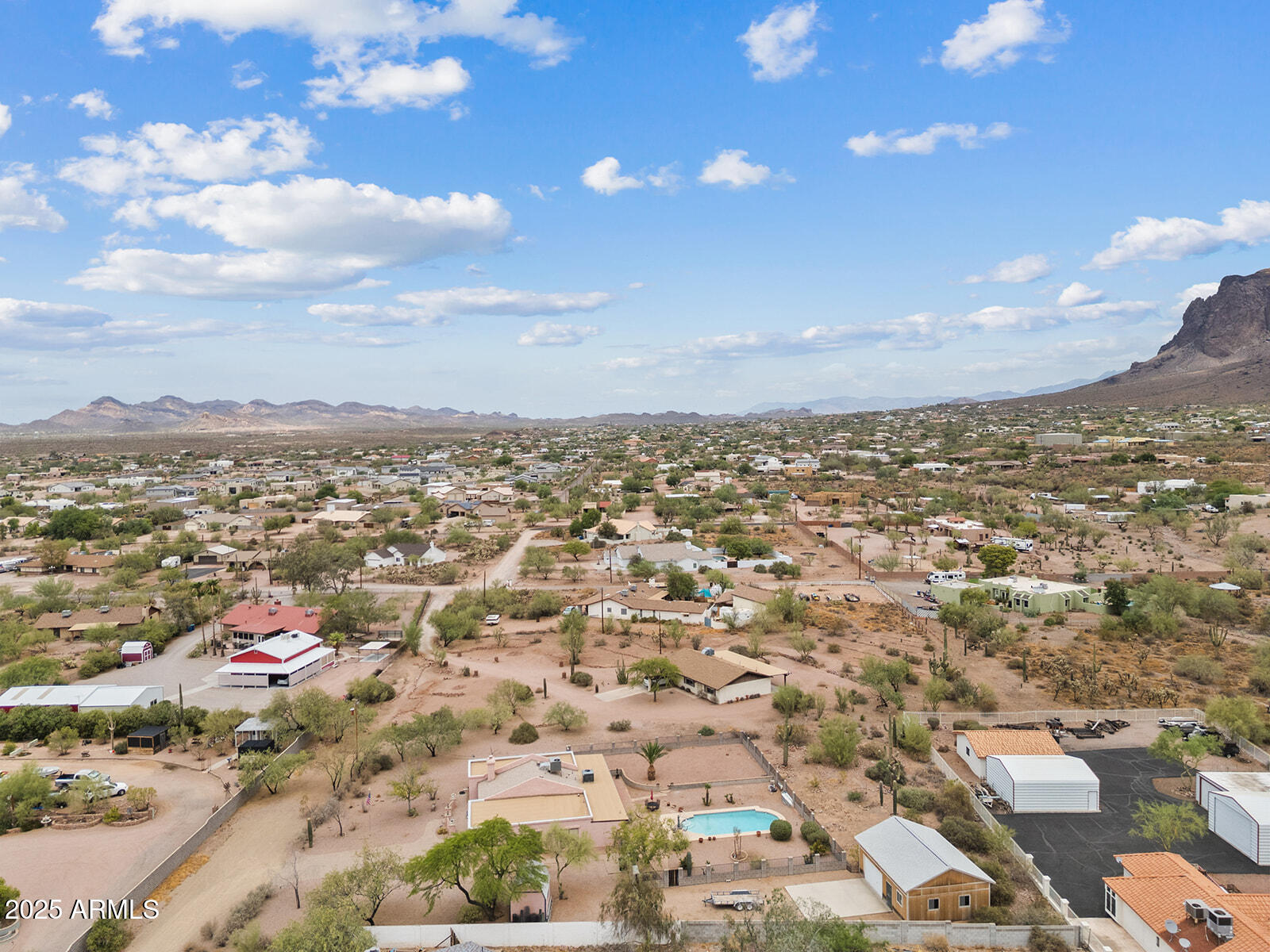 75 North Val Vista Road Apache Junction, AZ 85119 - Photo 34 of 39 an aerial view of residential houses with outdoor space