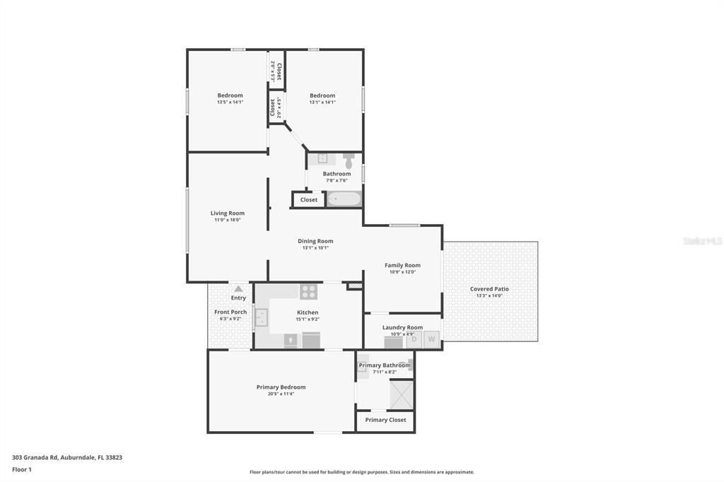 303 Granada Road Auburndale, FL 33823 - Photo 25 of 25 a picture of floor plan