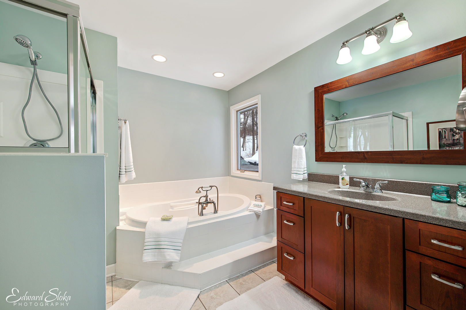 178 Stonegate Road Trout Valley, IL 60013 - Photo 14 of 24 a bathroom with a tub sink and mirror
