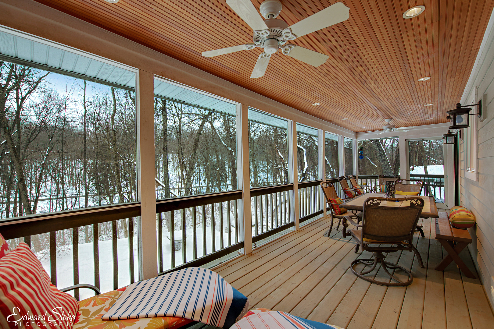 178 Stonegate Road Trout Valley, IL 60013 - Photo 7 of 24 a balcony with wooden floor outdoor seating and yard