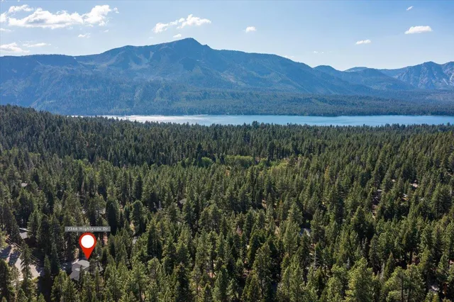 a view of a lush green hillside and a houses