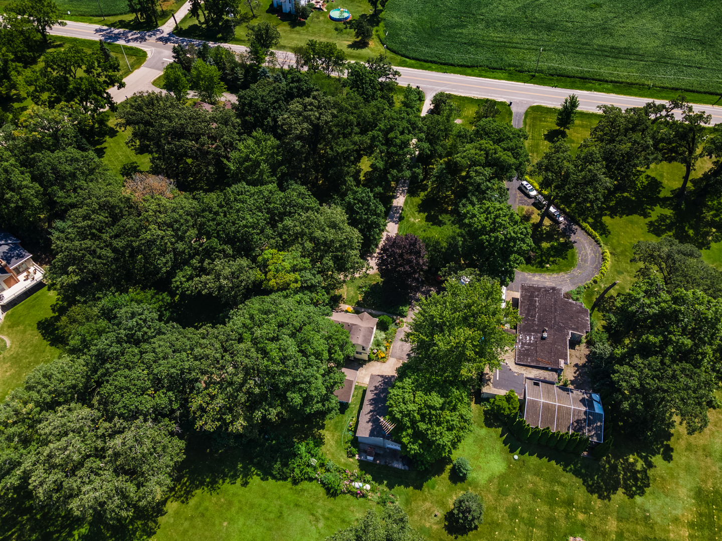 16463 Plank Road Sycamore, IL 60178 - Photo 34 of 36 an aerial view of a house with a yard