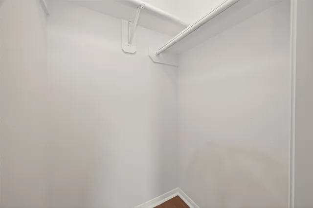 a view of small space with racks on the wall