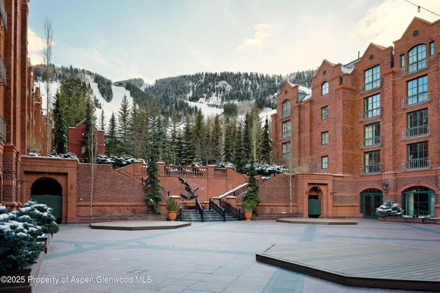 a front view of a building with street