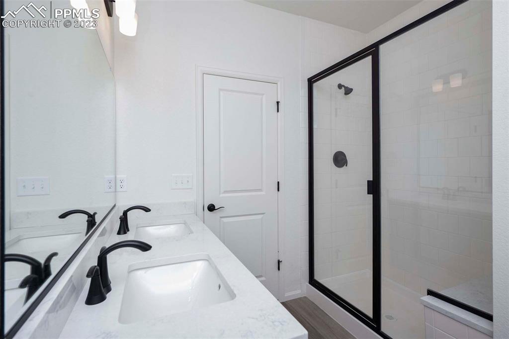 2045 Peachleaf Loop Castle Rock, CO 80108 - Photo 20 of 21 a bathroom with a sink and shower