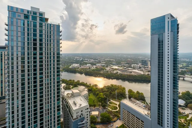 a view of balcony with a lake view