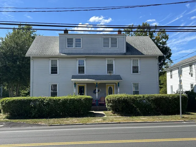 a view of a house with a patio