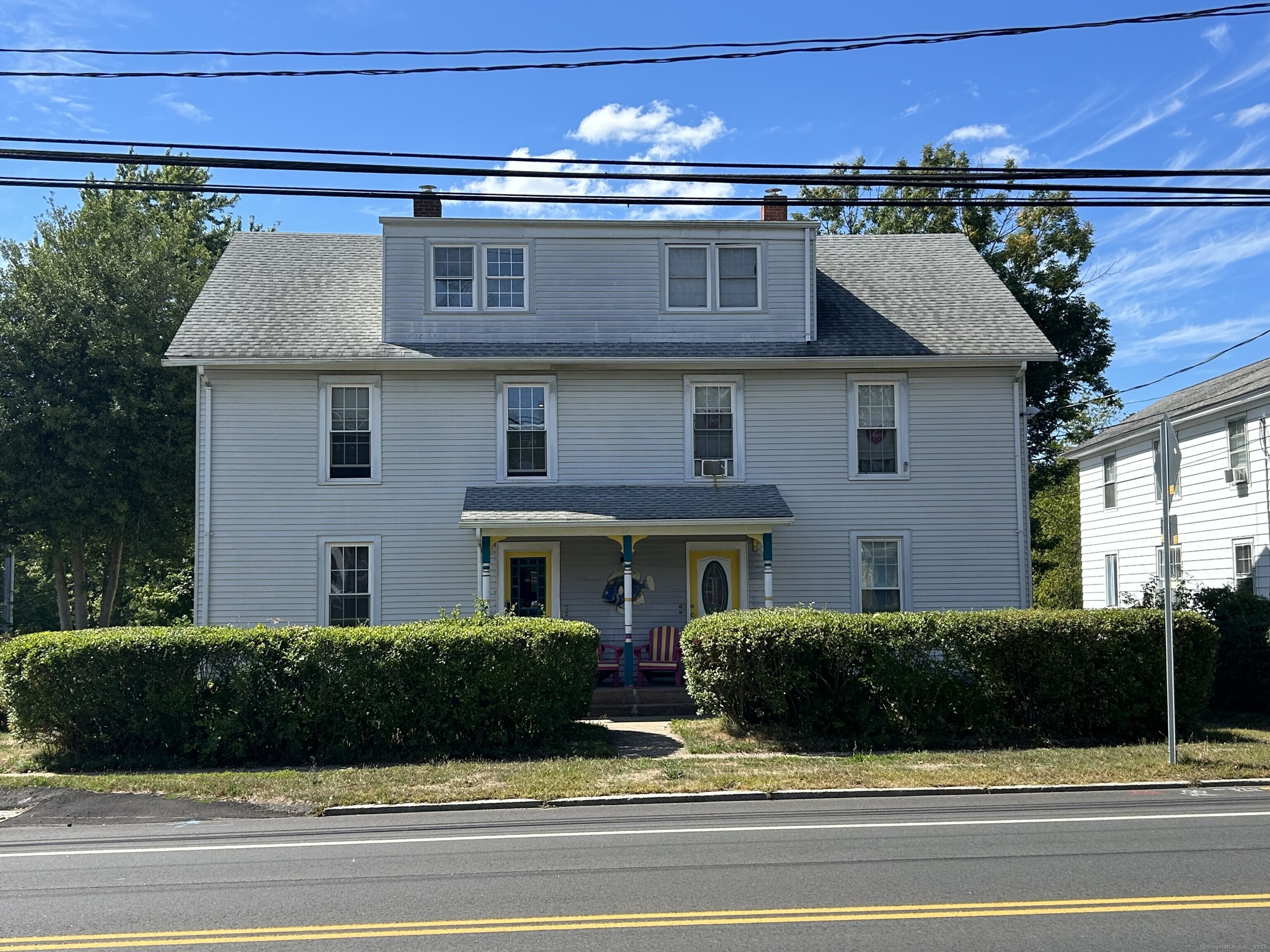 a view of a house with a patio