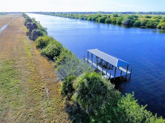 a view of a lake with a mountain in the background