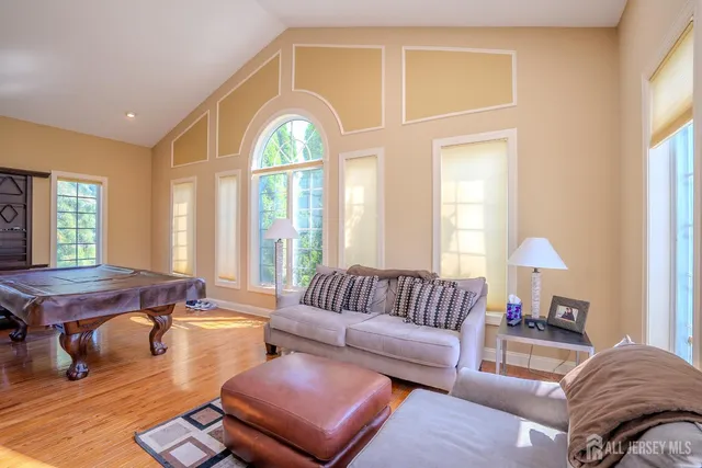 a living room with furniture