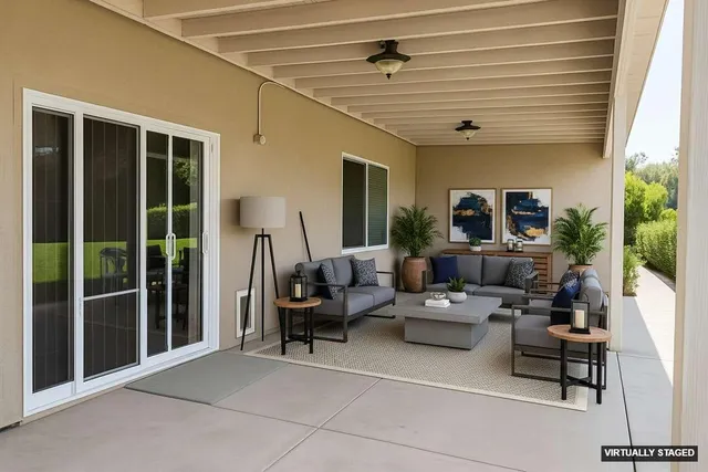 a living room with furniture