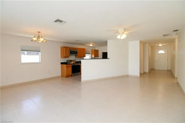 an empty room with a window