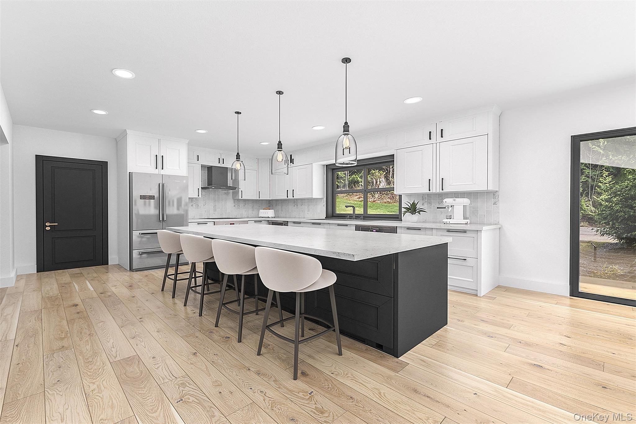 1247 Stony Brook Road Lake Grove, NY 11755 - Photo 3 of 8 a kitchen with kitchen island granite countertop a sink counter top space and stainless steel appliances