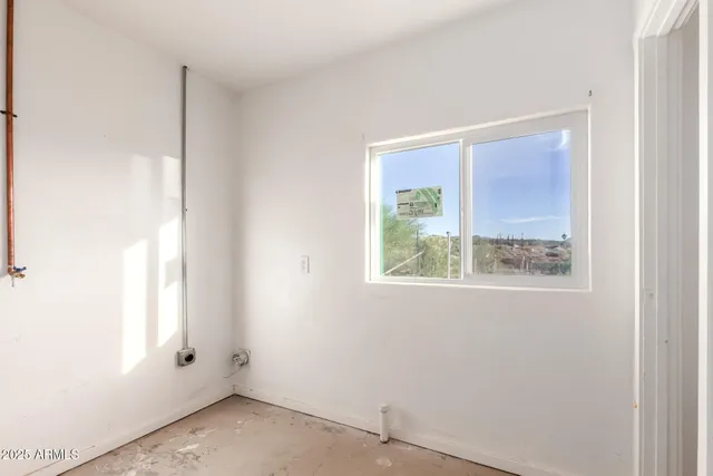 a view of a small space with window