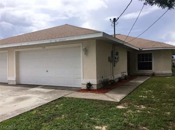 a front view of a house