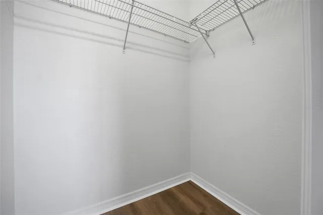 a view of a room with racks on the wall