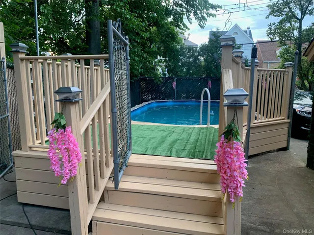 a view of garden with staircase