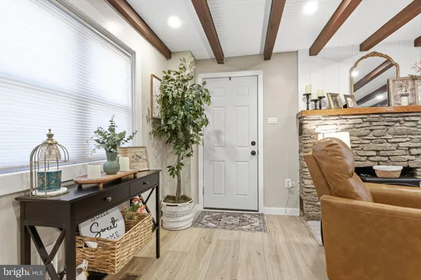 a living room with furniture