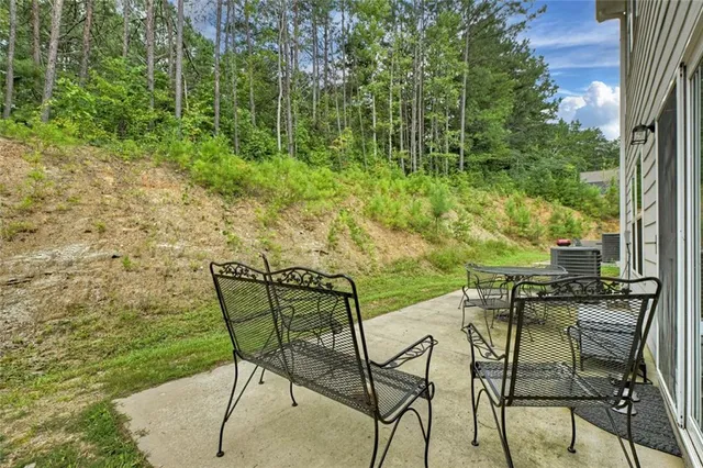 a view of an outdoor seating area