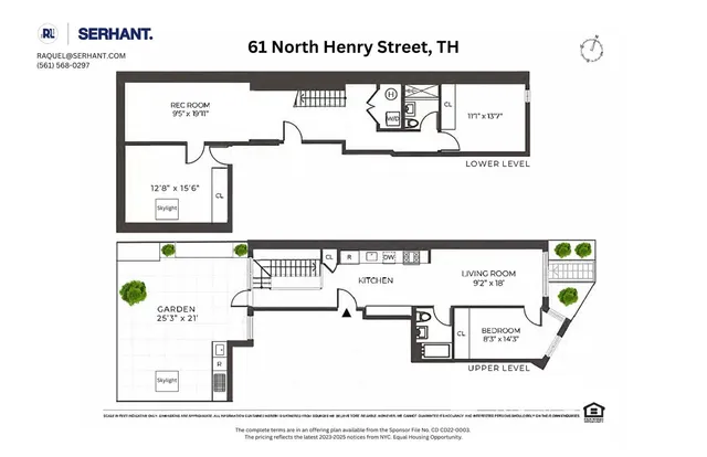 $1,695,000 | 61 North Henry Street, Unit GARDEN1 | Greenpoint