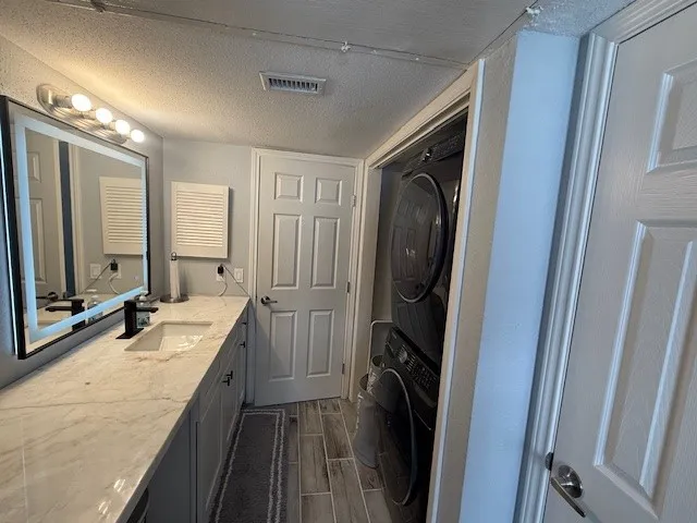 a bathroom with a sink double vanity