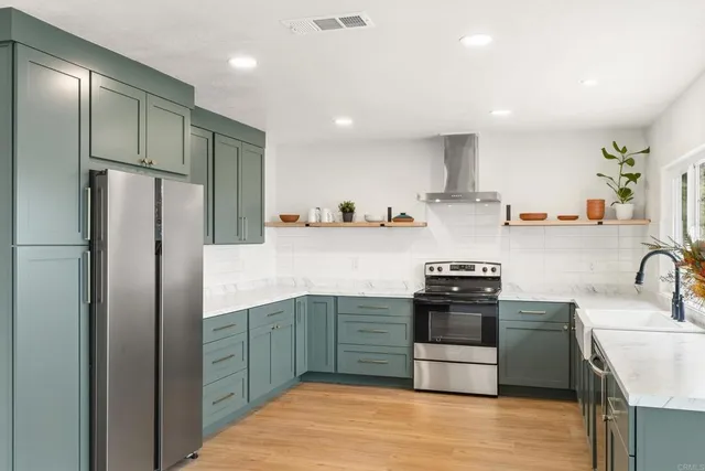 a view of a city with mountain