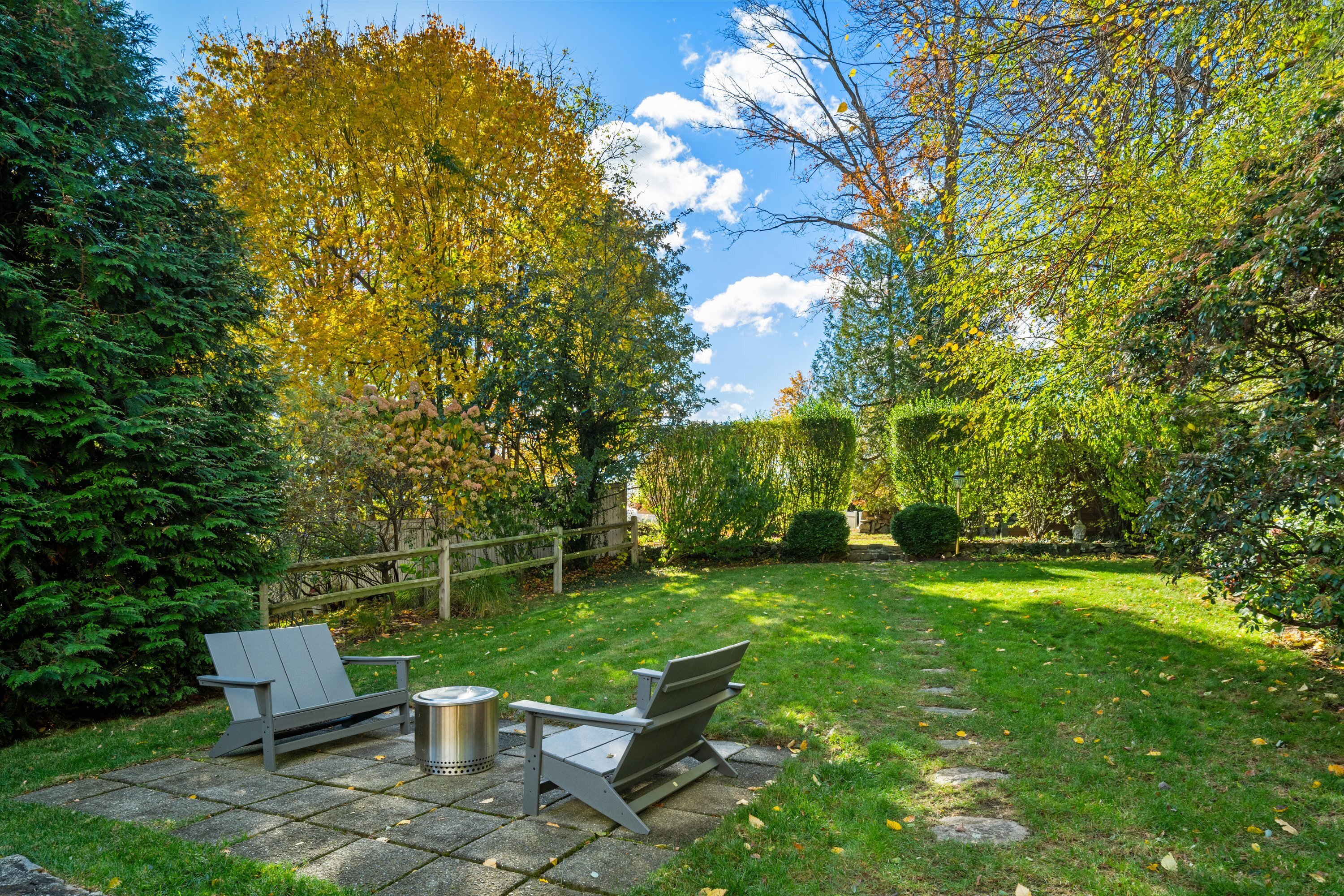 21 Wright Street Westport, CT 06880 - Photo 19 of 24 a view of a garden with a bench