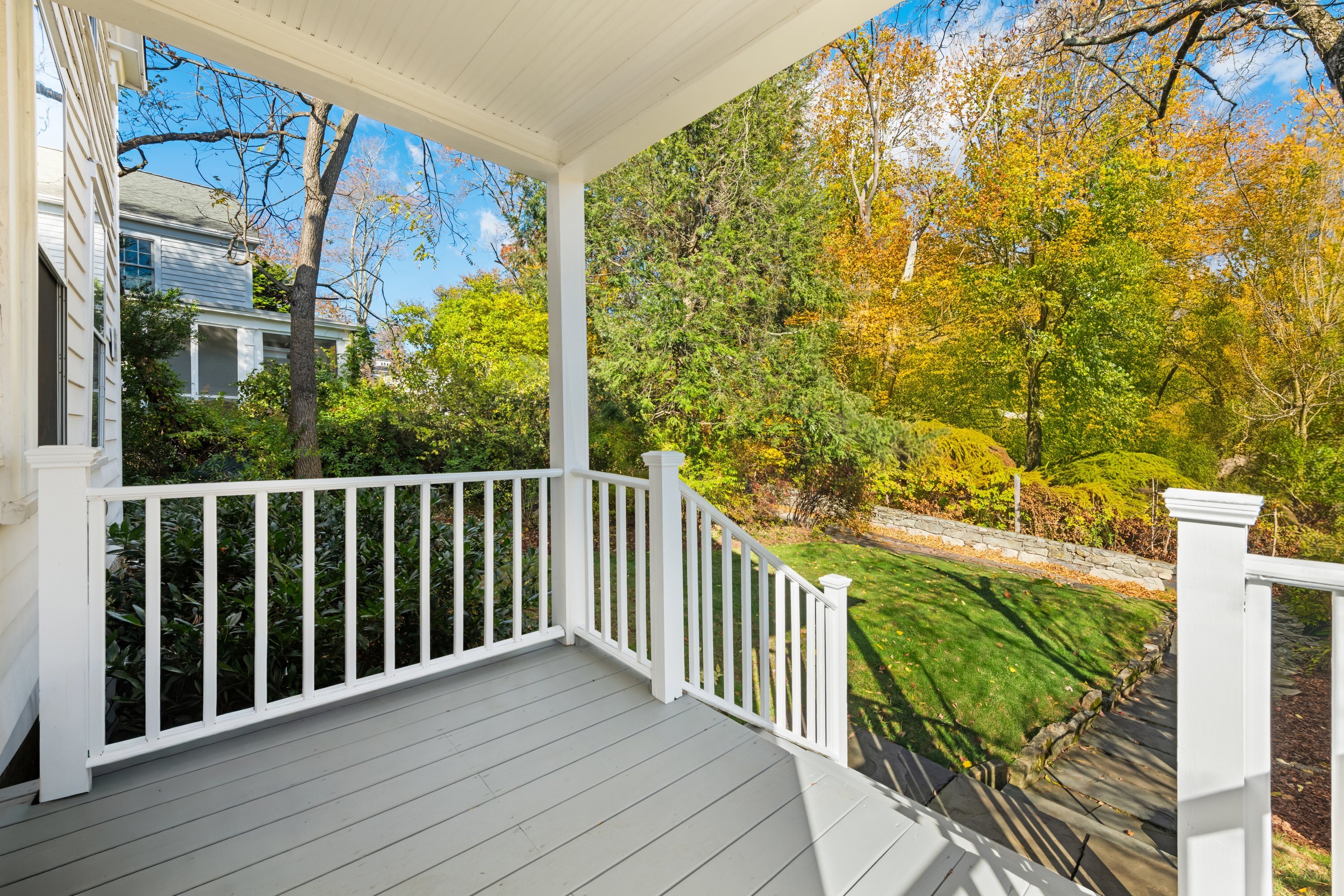 21 Wright Street Westport, CT 06880 - Photo 3 of 24 a balcony with trees in front of it