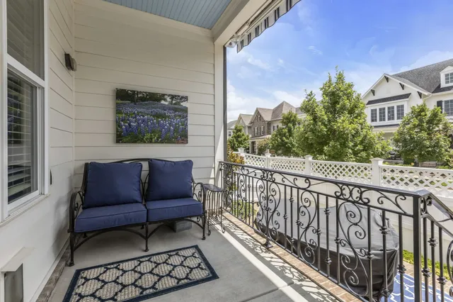 a view of a chair in the roof deck