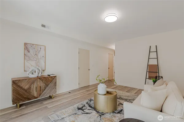 a living room with furniture